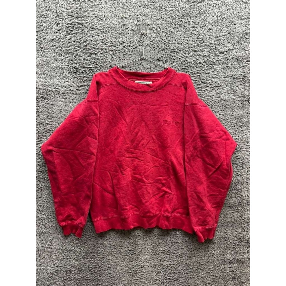 Vintage Levi's Cotton Blend Fleece Crewneck Pullover Sweater Red Mens Size M